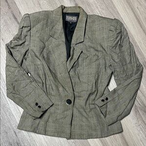 Stirling Cooper London NewYork Women's Classic Plaid Blazer Viscose Rayon sz 12